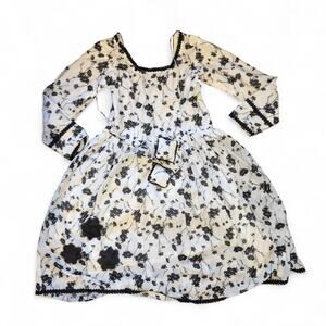 Western gothic vintage handmade white prairie dress womens approx size XS